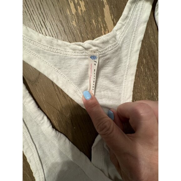 Free People Movement Size Small 2 Tank Tops Black White Racerback Deep V Boho - Picture 4 of 9